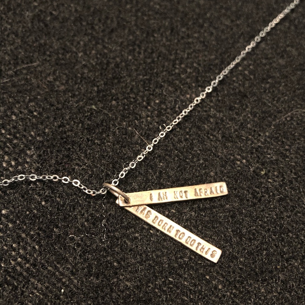 Joan of Arc Quote Silver Necklace